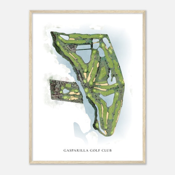 Gasparilla Golf Club Florida Classic Watercolor Map Golfer Gift Golf Wall Art Golf Poster Print Course Layout