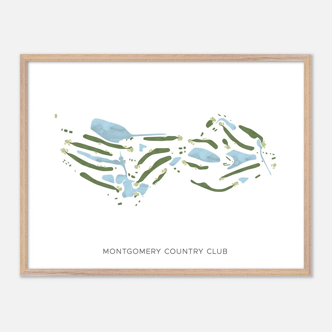 Montgomery Country Club Maryland Modern Minimalist Golf Map Poster