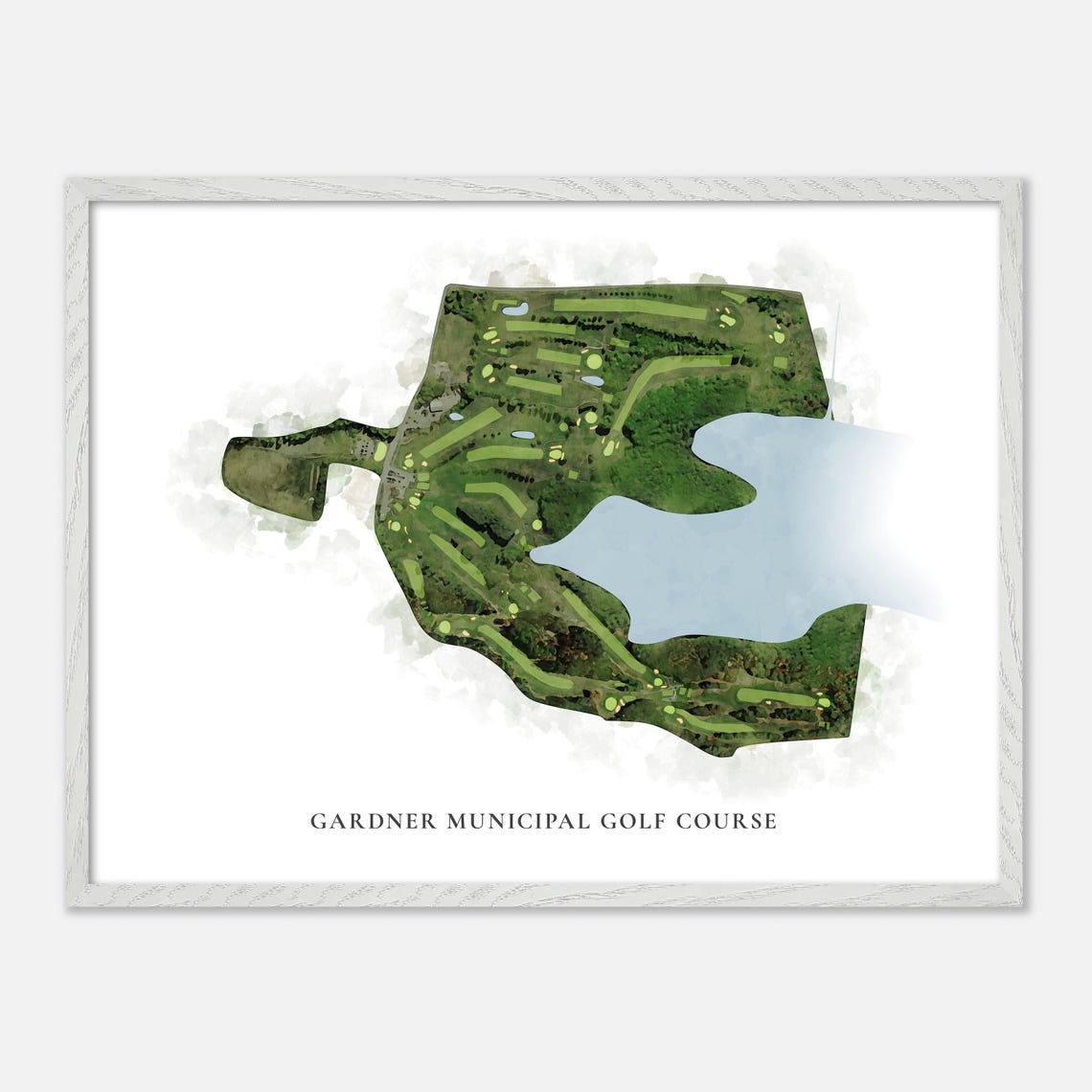 Gardner Municipal Golf Course Classic Watercolor Map Art Poster - Image 4