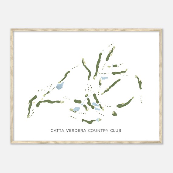 Catta Verdera Country Club California Modern Watercolor Map Golfer Gift Golf Wall Art Golf Poster Print Course Layout