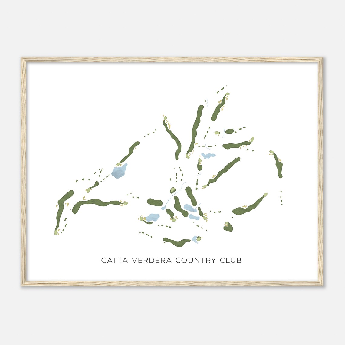 Catta Verdera Country Club Modern Minimalist Watercolor Map Poster