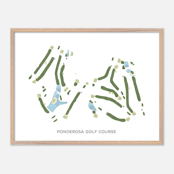 Ponderosa Golf Course In Hookstown Pennsylvania Modern Watercolor Map Golfer Gift Golf Wall Art Golf Poster Print Course Layout
