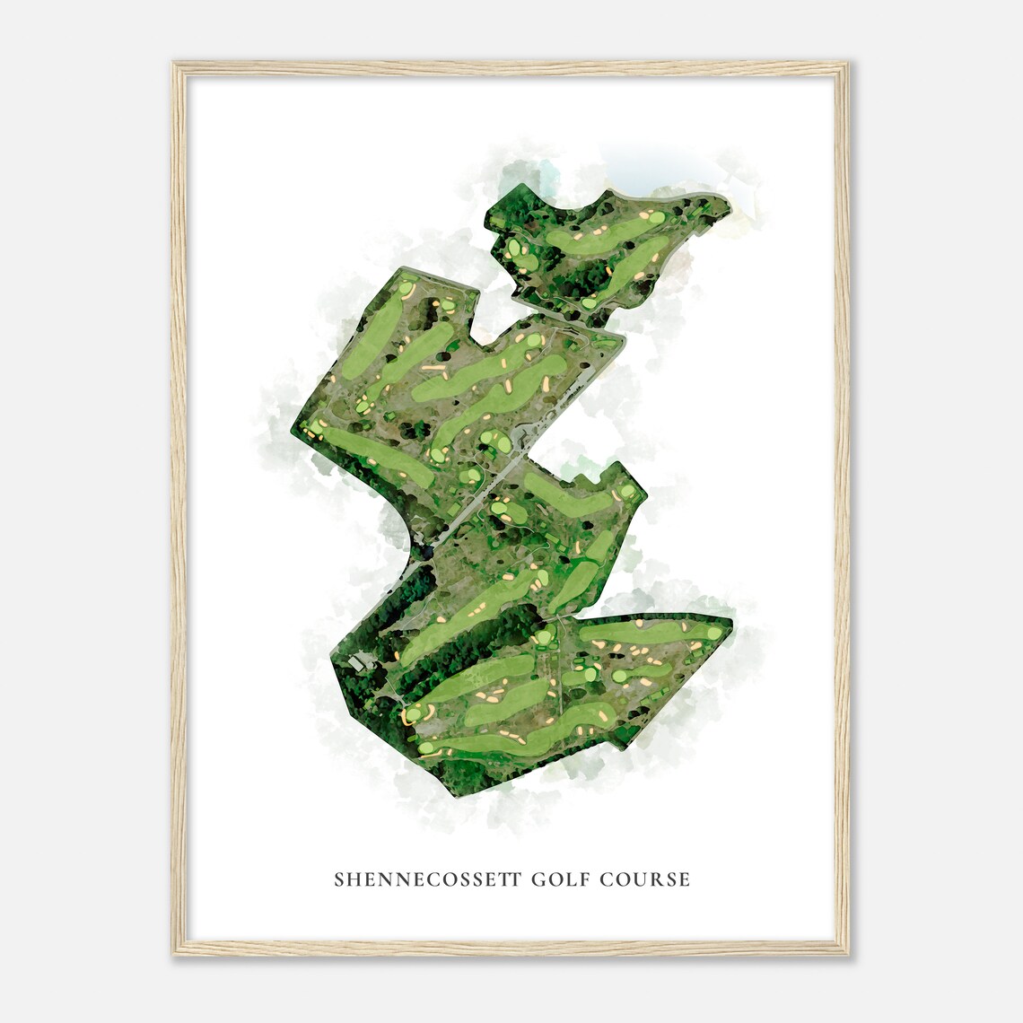 Shennecossett Golf Course Connecticut Classic Watercolor Map Golfer Gift Golf Wall Art Golf Poster Print Course Layout - Image 2