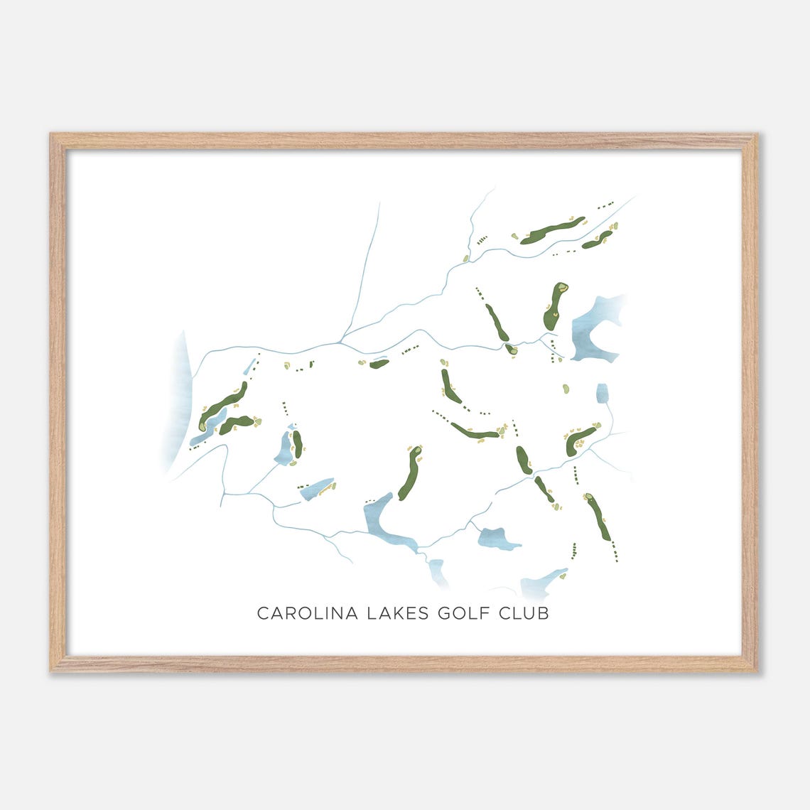 Carolina Lakes Golf Club Minimalist Map Art Golfer Gift Poster
