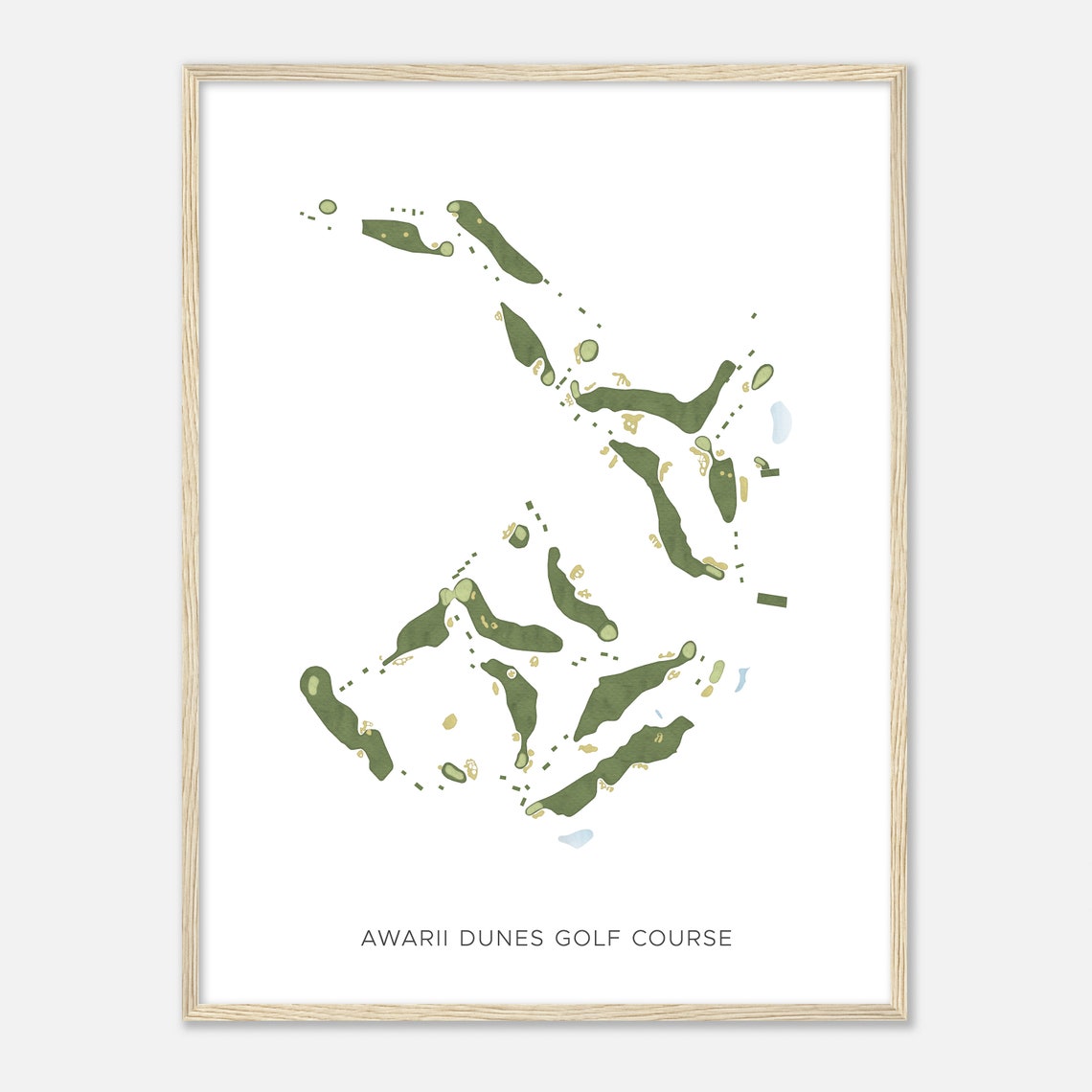 Awarii Dunes Golf Course Nebraska Modern Watercolor Map Golfer Gift Golf Wall Art Golf Poster Print Course Layout - Image 2