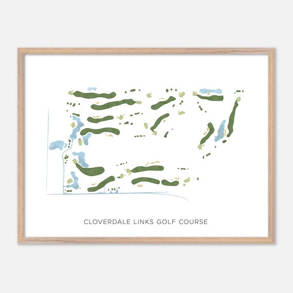 Cloverdale Links Golf Course In Canada Modern Watercolor Map Golfer Gift Golf Wall Art Golf Poster Print Course Layout