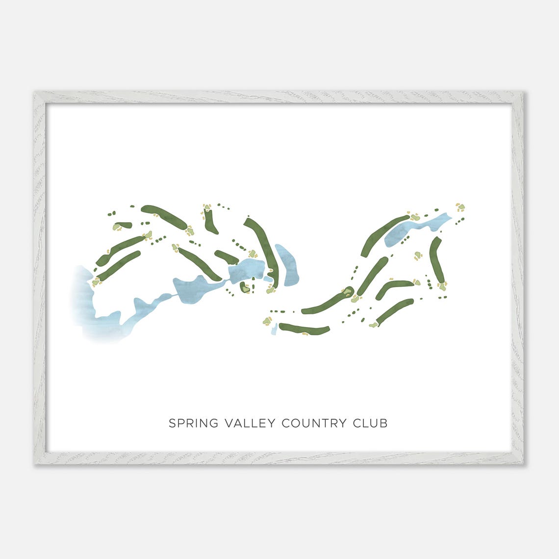 Spring Valley Country Club Golf Course Watercolor Map Art Poster - Image 4