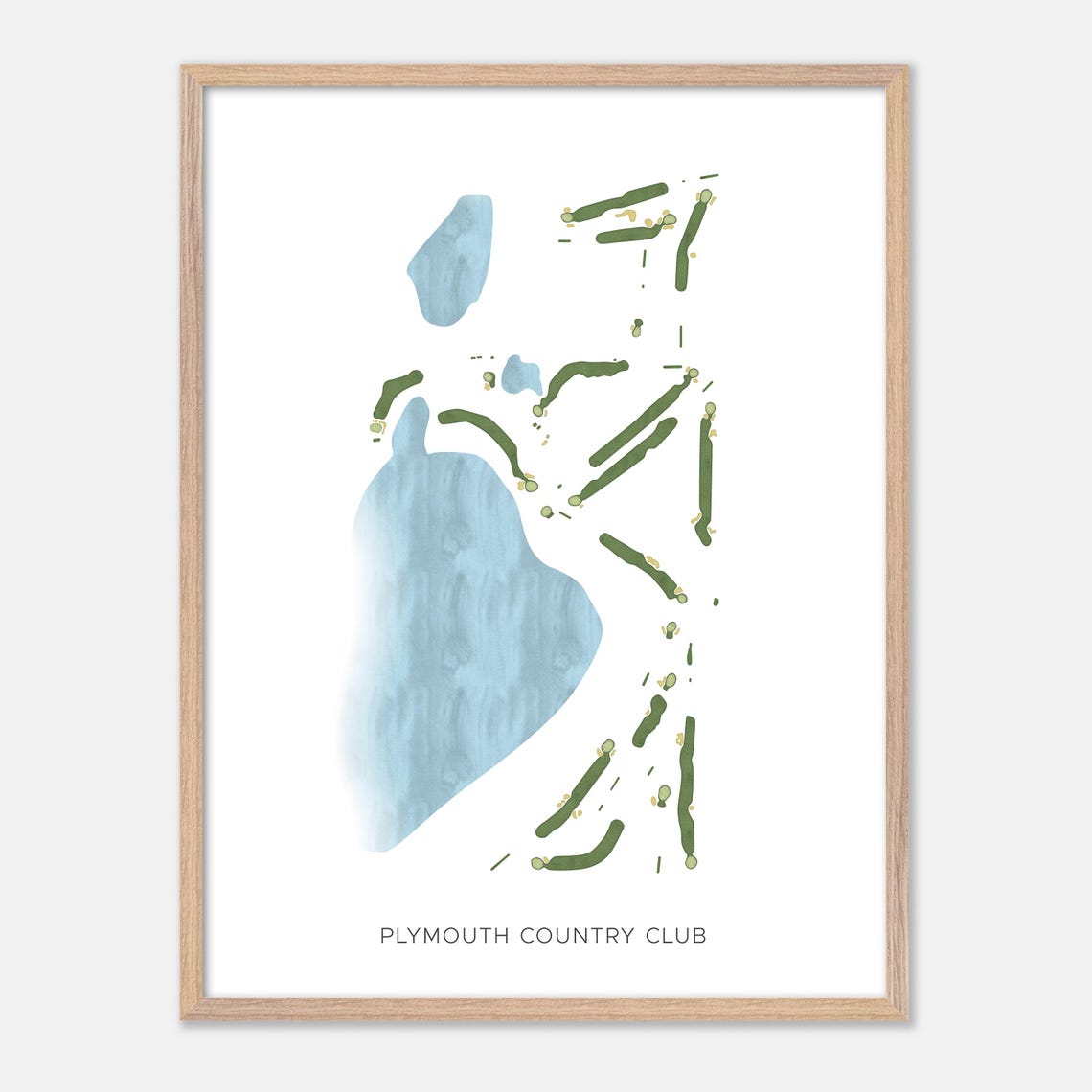 Plymouth Country Club Modern Watercolor Golf Course Map Art Print - Image 2