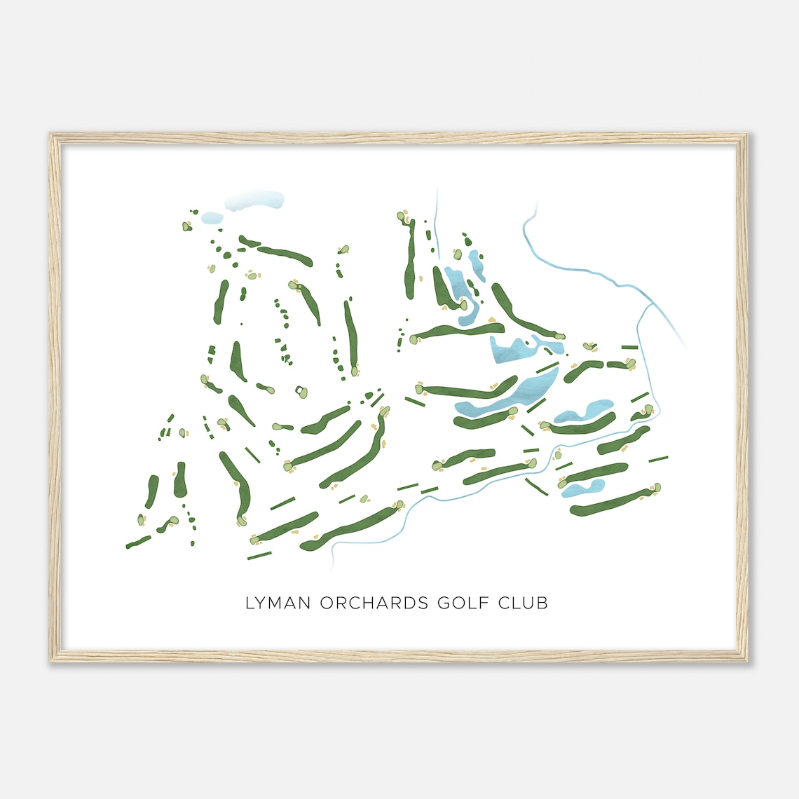 Lyman Orchards Golf Club Connecticut Modern Watercolor Map Golfer Gift Golf Wall Art Golf Poster Print Course Layout