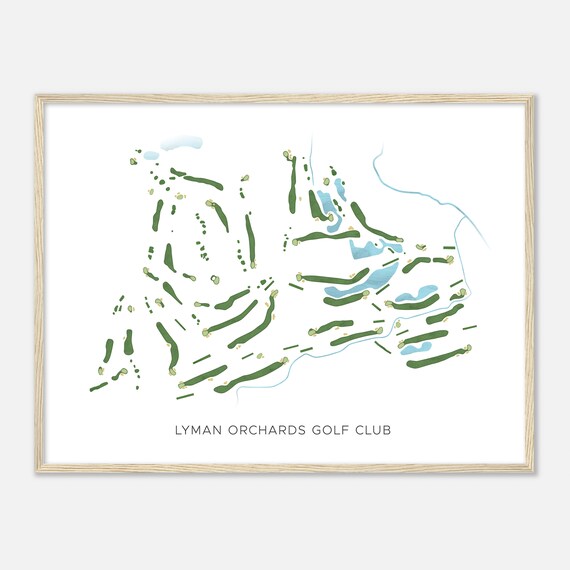 Lyman Orchards Golf Club Connecticut Modern Watercolor Map Golfer Gift Golf Wall Art Golf Poster Print Course Layout