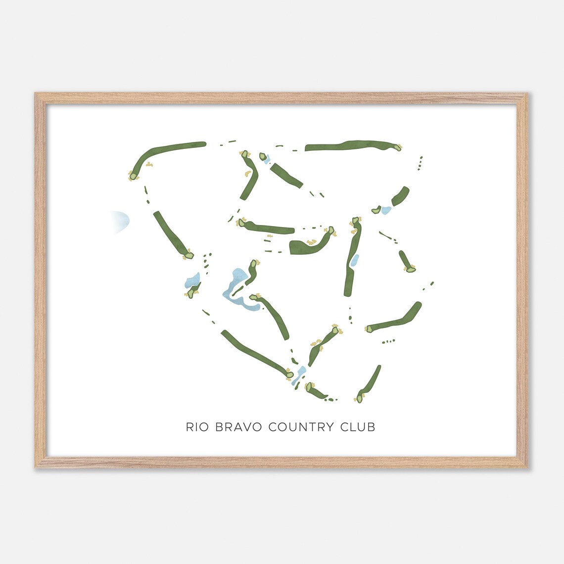 Rio Bravo Country Club Bakersfield CA Modern Watercolor Map Poster