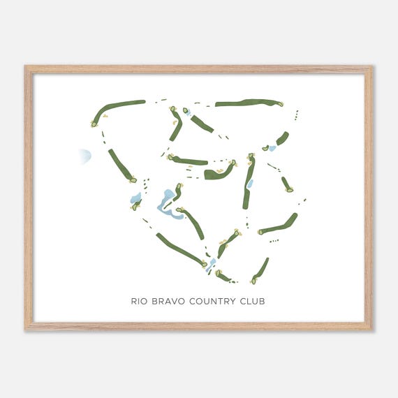 Rio Bravo Country Club In Bakersfield California Modern Watercolor Map Golfer Gift Golf Wall Art Golf Poster Print Course Layout