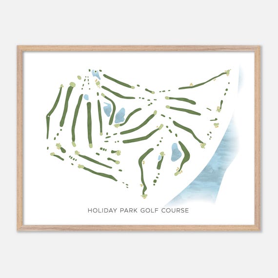 Holiday Park Golf Course In Saskatoon Canada Modern Watercolor Map Golfer Gift Golf Wall Art Golf Poster Print Course Layout