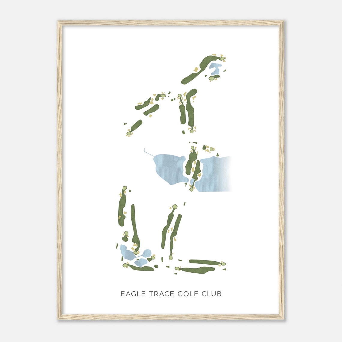 Eagle Trace Golf Club Colorado Minimalist Watercolor Course Map Poster