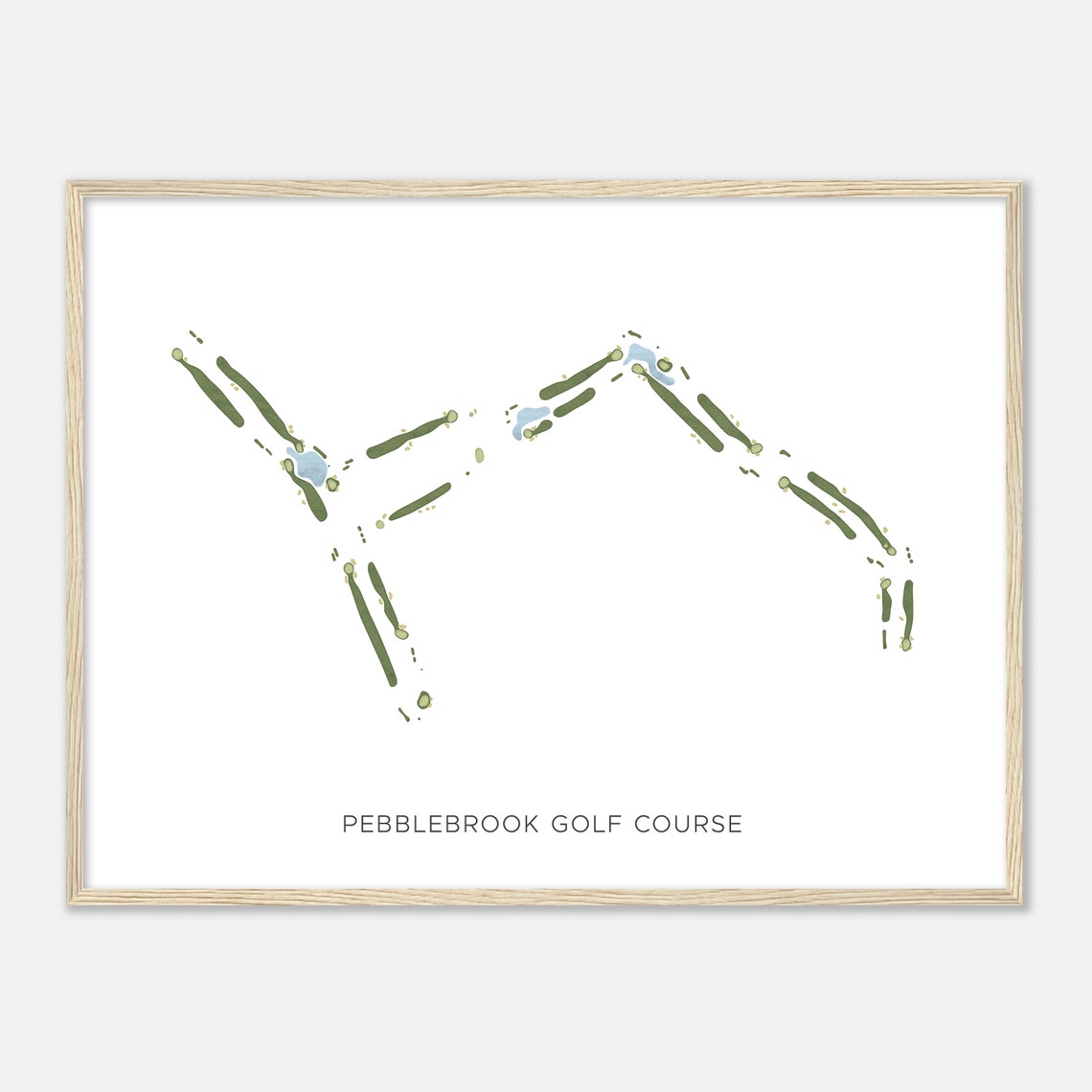 Pebblebrook Golf Course Modern Watercolor Golf Course Map Poster