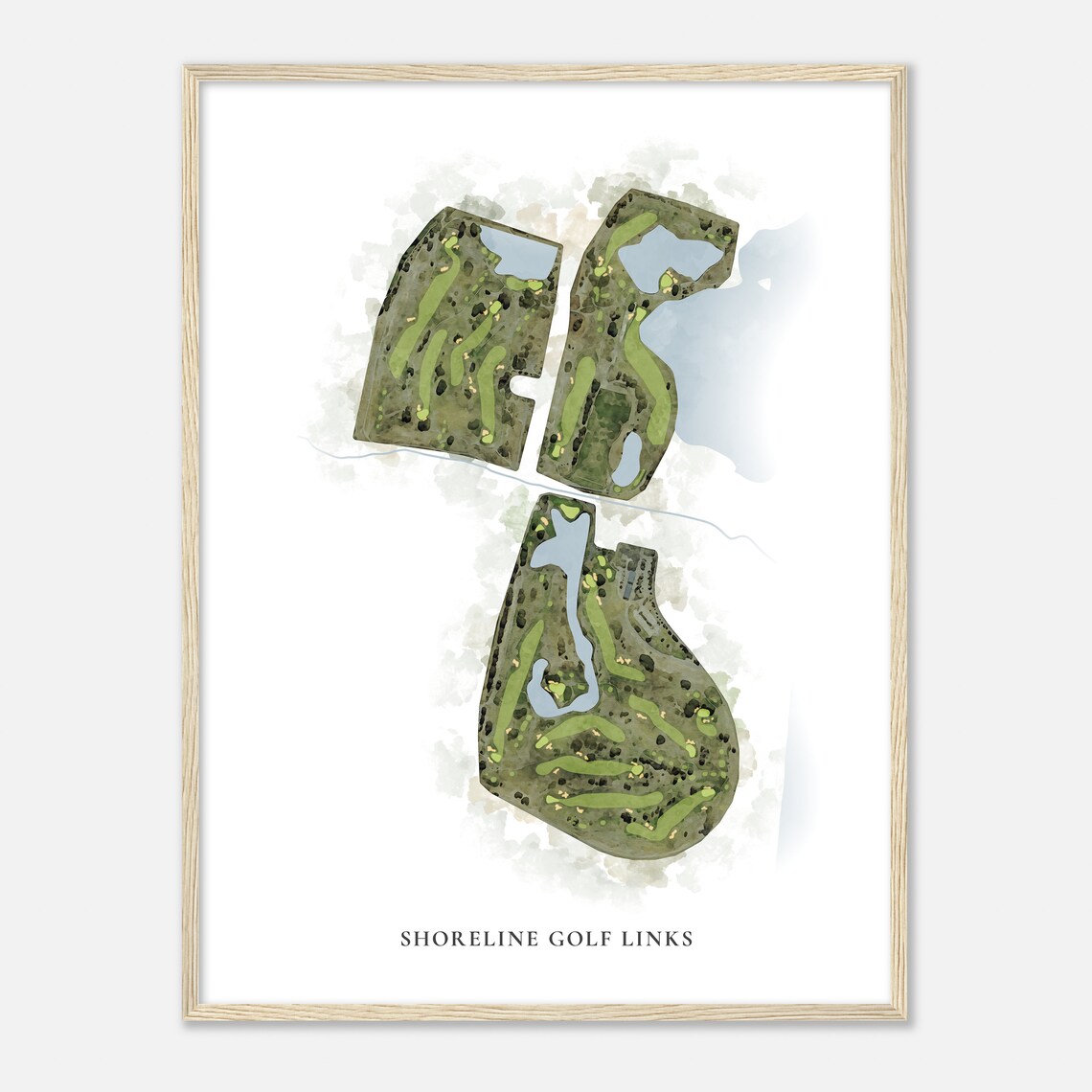 Shoreline Golf Links California Classic Watercolor Map Golfer Gift Golf Wall Art Golf Poster Print Course Layout - Image 2