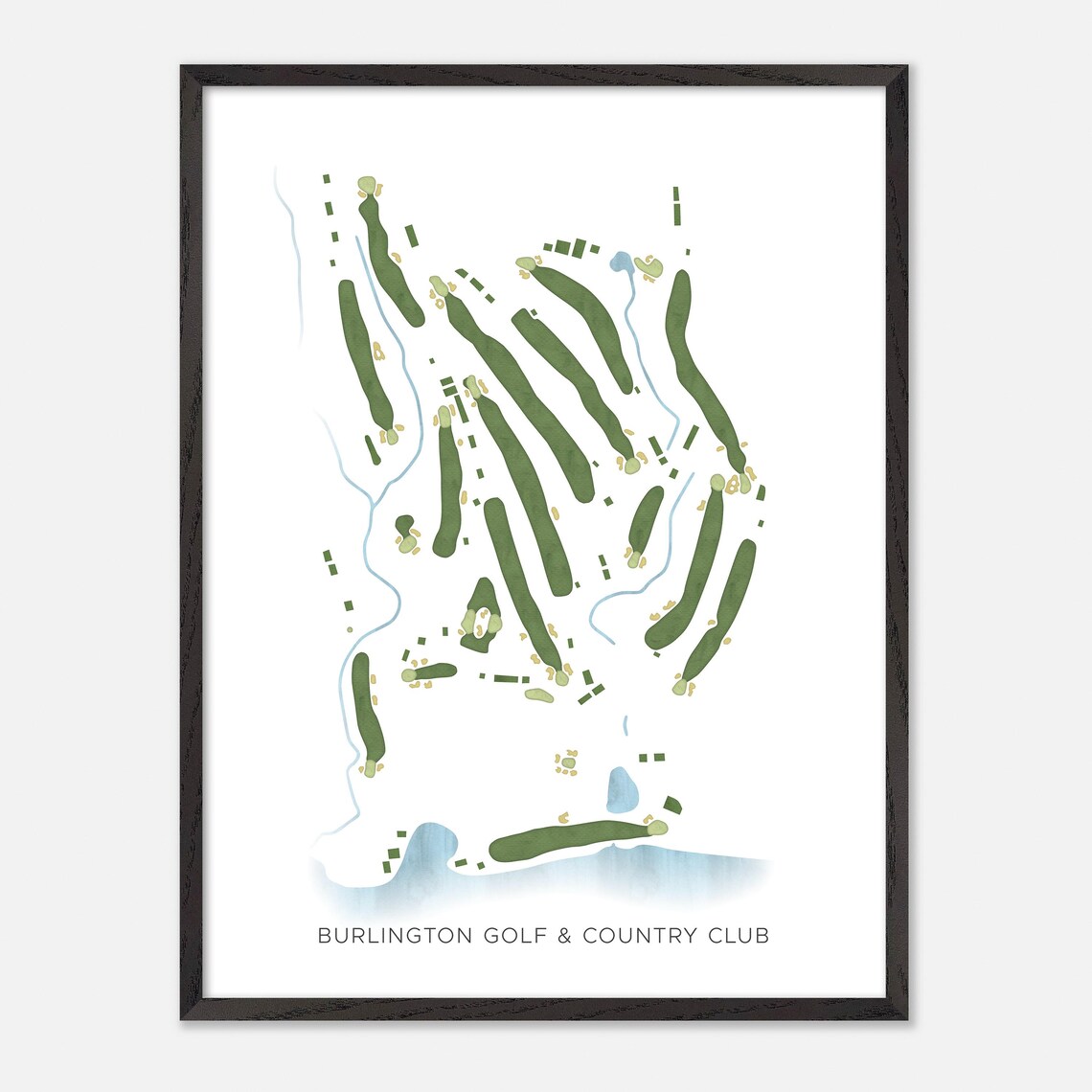Burlington Golf & Country Club Burlington Canada Modern Watercolor Golf Map Poster - Image 2
