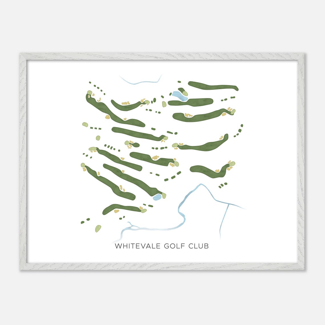Whitevale Golf Club Pickering Modern Minimalist Watercolor Map Poster - Image 3