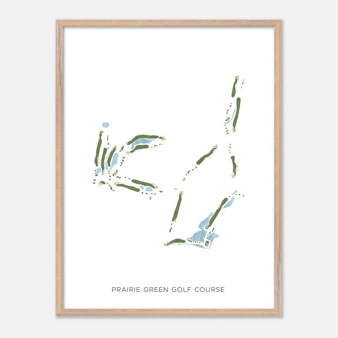 Prairie Green Golf Course South Dakota Modern Watercolor Map Poster - Image 6