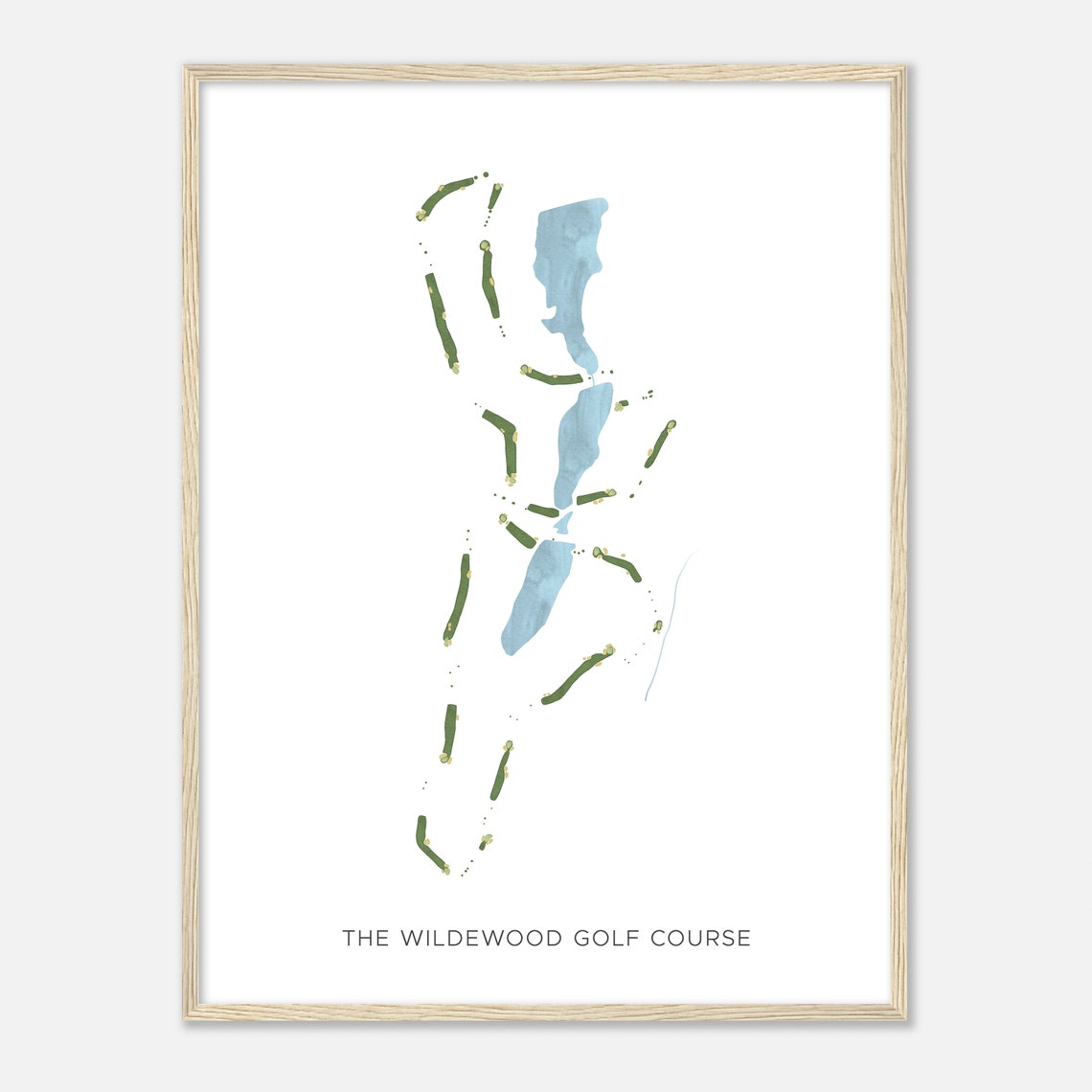 The Wildewood Golf Course South Carolina Modern Watercolor Map Poster