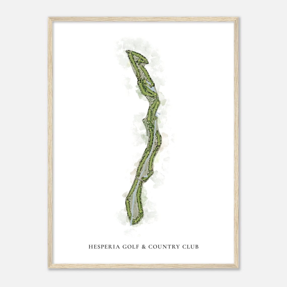 Hesperia Golf and Country Club Classic Watercolor Map Poster - Image 2