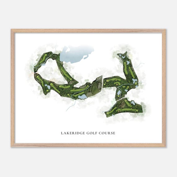 Lakeridge Golf Course In Reno Nevada Classic Watercolor Map Golfer Gift Golf Wall Art Golf Poster Print Course Layout