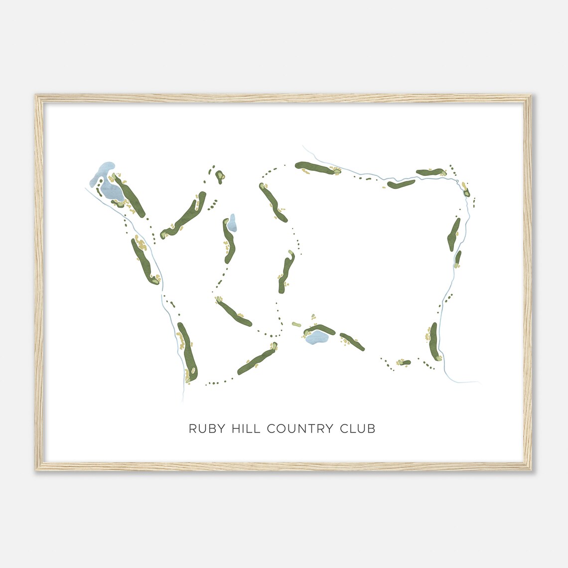 Ruby Hill Country Club California Modern Watercolor Map Golfer Gift Golf Wall Art Golf Poster Print Course Layout