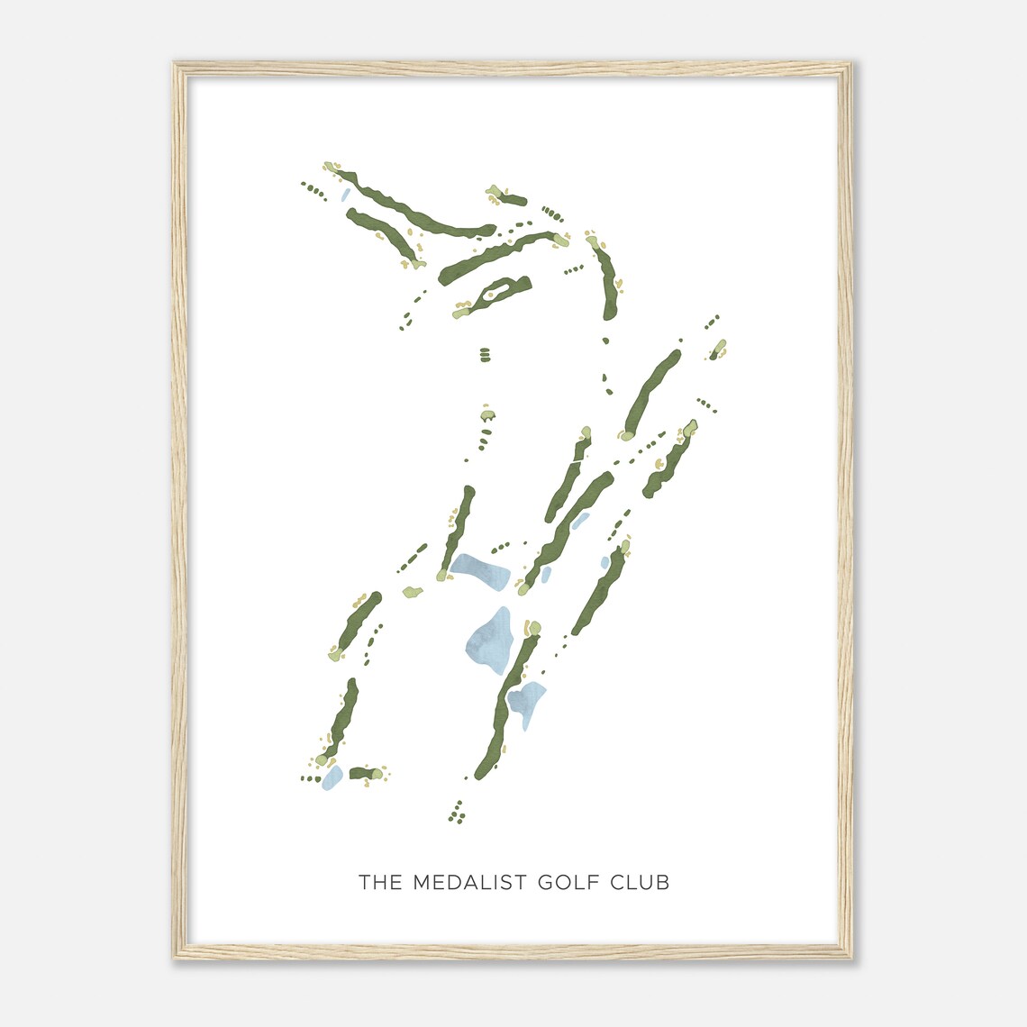 The Medalist Golf Club Modern Minimalist Watercolor Map Poster