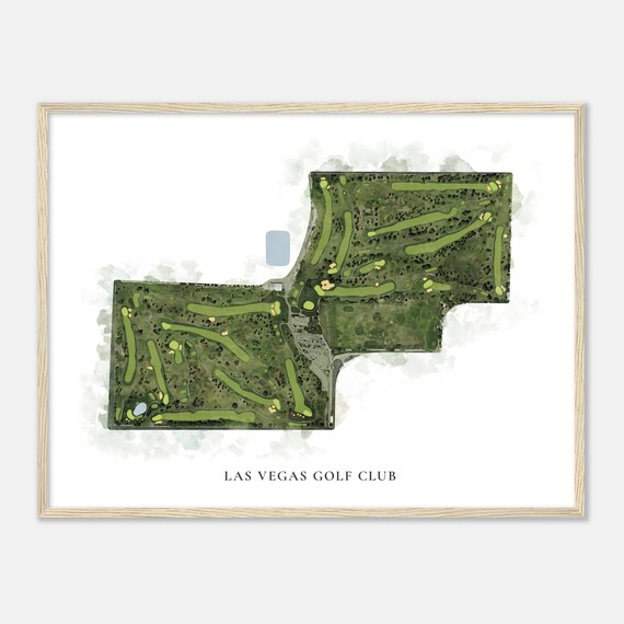 Las Vegas Golf Club Nevada Classic Watercolor Map Golfer Gift Golf Wall Art Golf Poster Print Course Layout