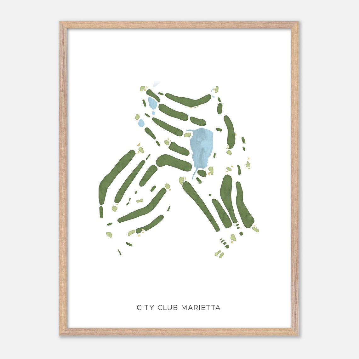 City Club Marietta Golf Course Layout Minimalist Map Art Poster - Image 2
