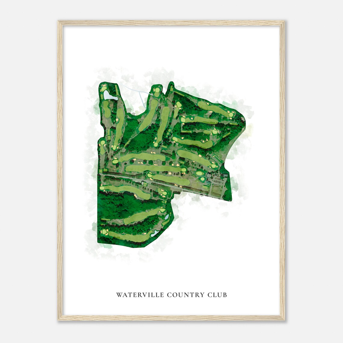 Waterville Country Club Maine Detailed Watercolor Course Map Poster - Image 2