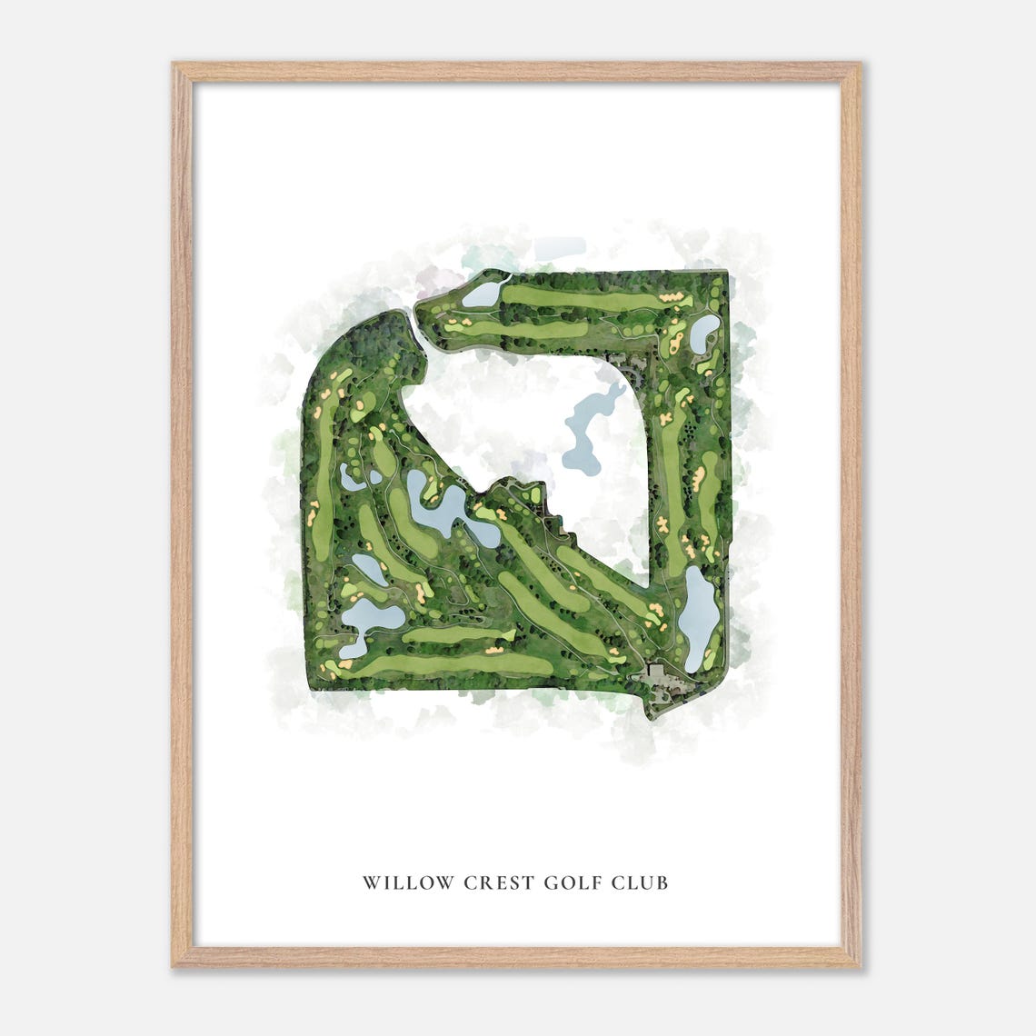 Willow Crest Golf Club Oak Brook IL Classic Watercolor Map Print - Image 2