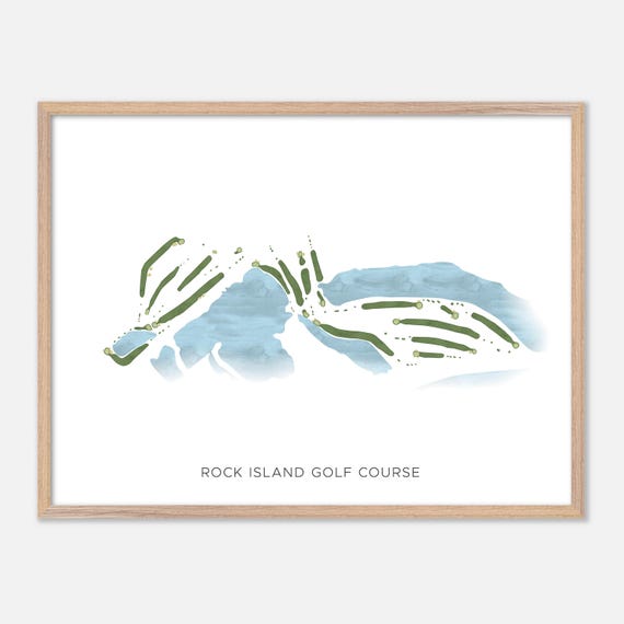 Rock Island Golf Course In Rock Island Washington Modern Watercolor Map Golfer Gift Golf Wall Art Golf Poster Print Course Layout