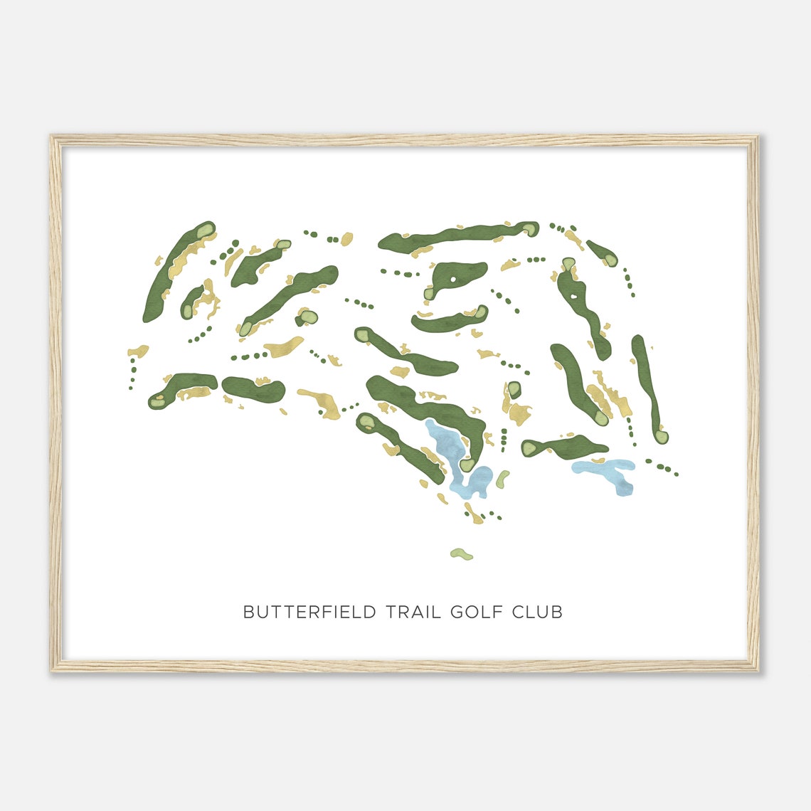 Butterfield Trail Golf Club Texas Modern Watercolor Golf Map Poster