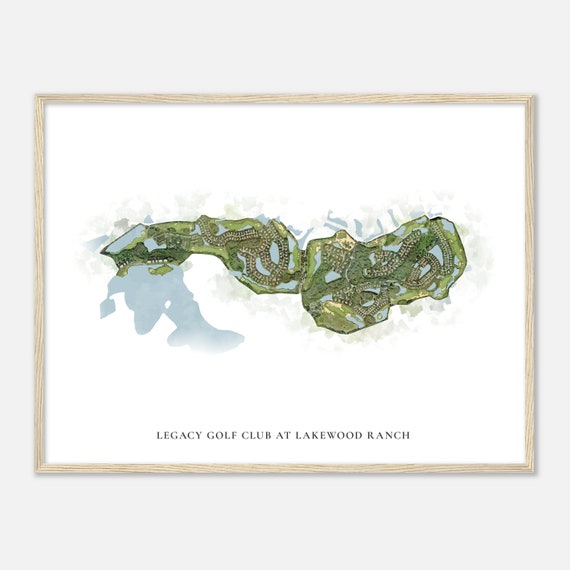Legacy Golf Club At Lakewood Ranch Florida Classic Watercolor Map Golfer Gift Golf Wall Art Golf Poster Print Course Layout