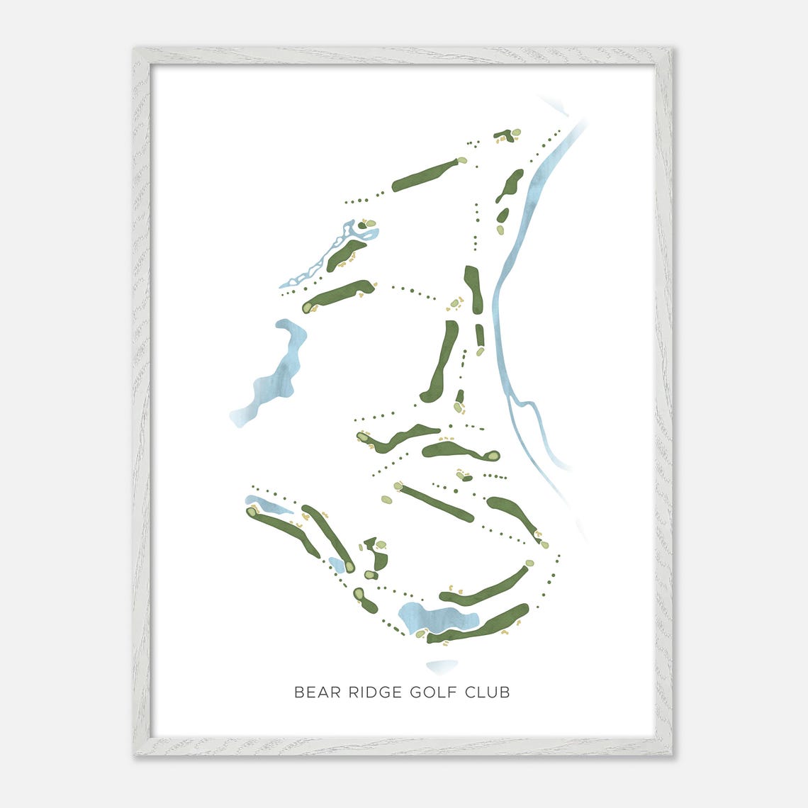 Bear Ridge Golf Club Modern Minimalist Course Map Art Poster - Image 2