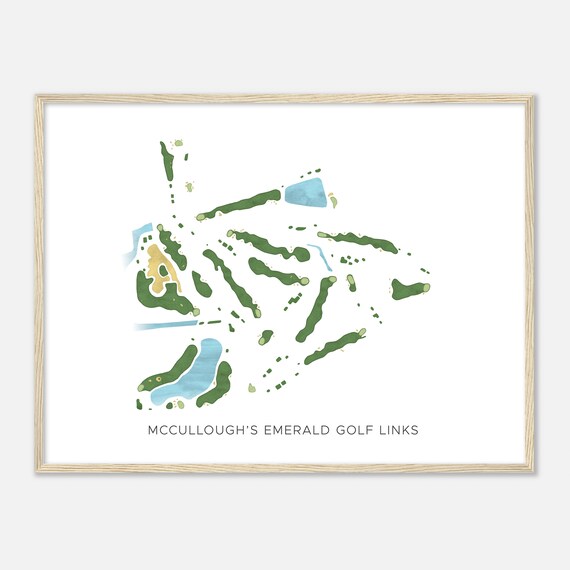 Mcculloughs Emerald Golf Links New Jersey Modern Watercolor Map Golfer Gift Golf Wall Art Golf Poster Print Course Layout