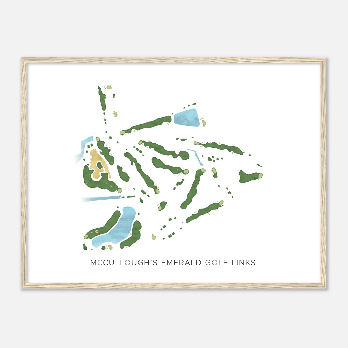 Mcculloughs Emerald Golf Links New Jersey Modern Watercolor Map Golfer Gift Golf Wall Art Golf Poster Print Course Layout