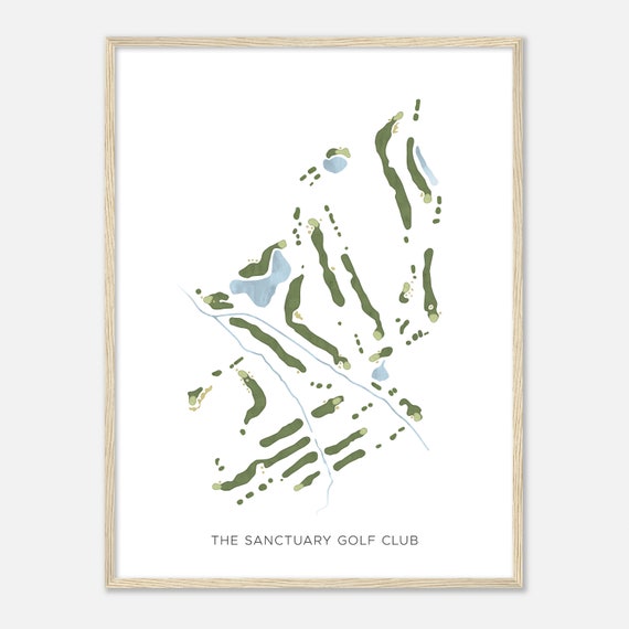 The Sanctuary Golf Club Ohio Modern Watercolor Map Golfer Gift Golf Wall Art Golf Poster Print Course Layout