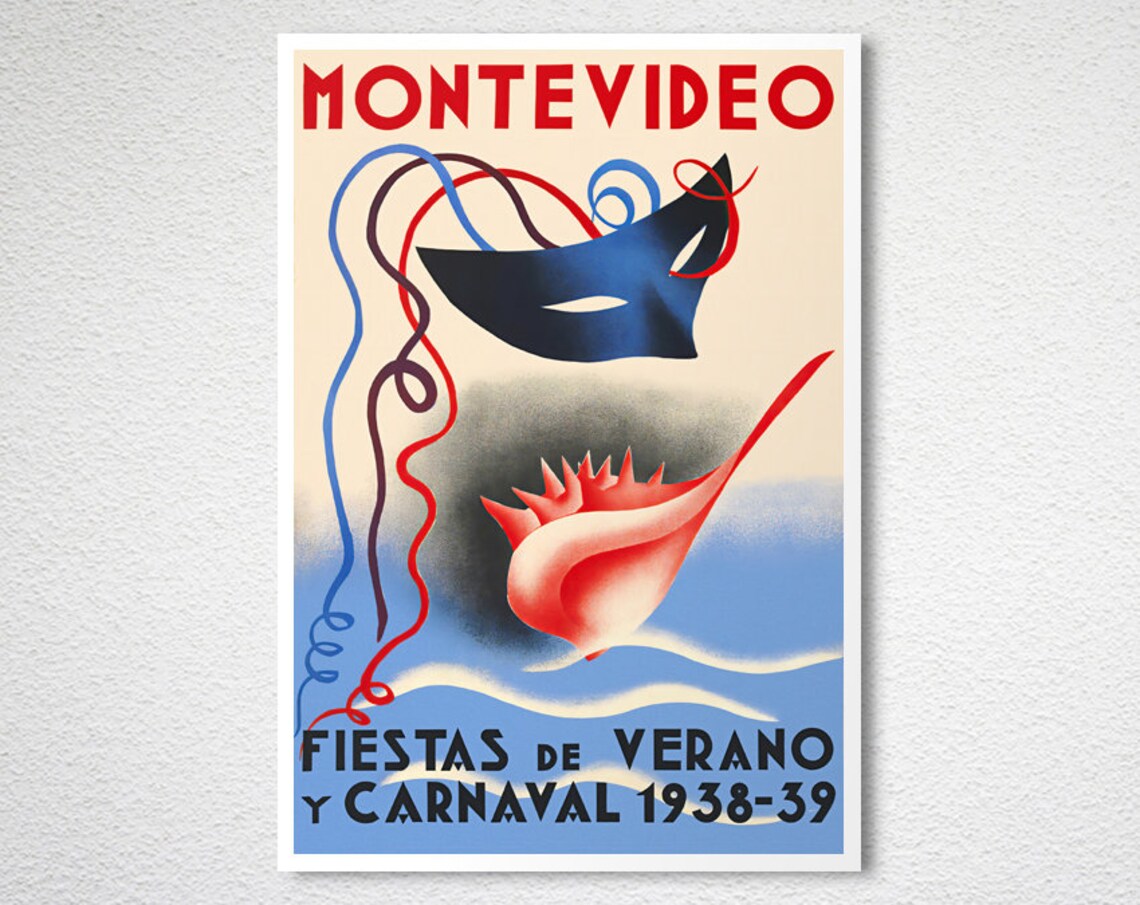 Montevideo Fiestas de Verano Carnaval 1938-39 Vintage Poster - Image 2