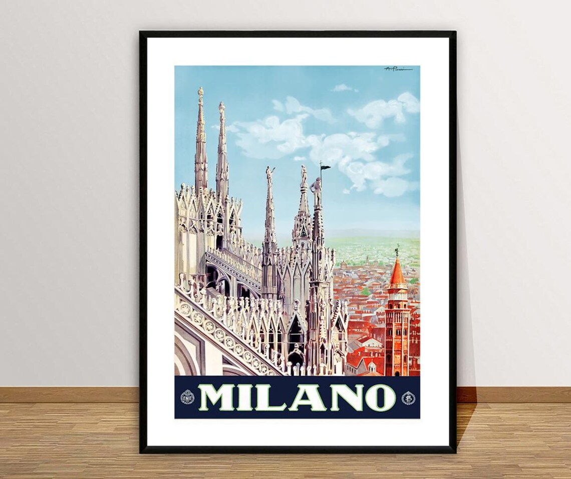 Milano Italy Vintage Travel Poster, Travel Poster - Image 2