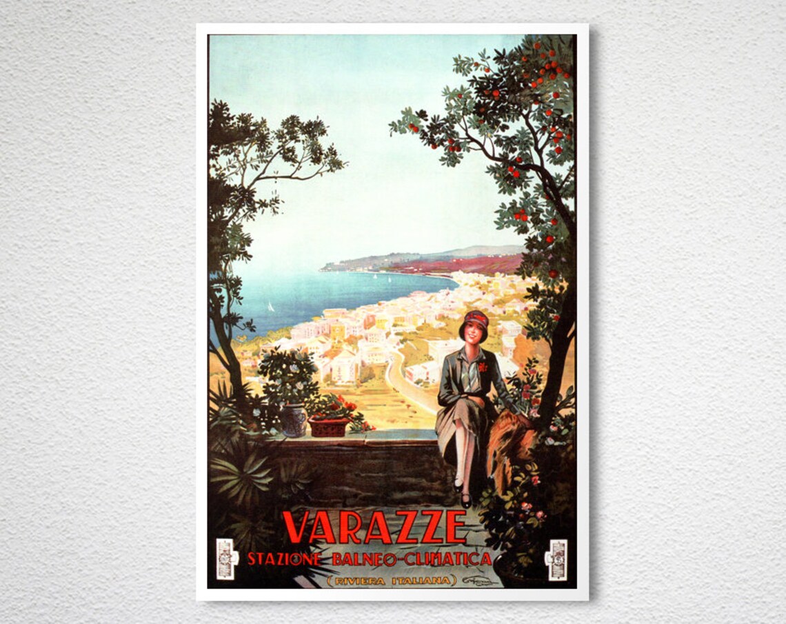 Varazze Riviera Italiana Vintage Travel Poster - Image 2