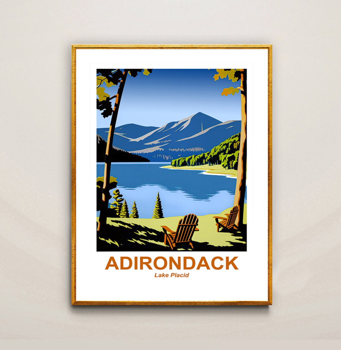 Adirondack Mountains Lake Placid Travel Poster - Image 2