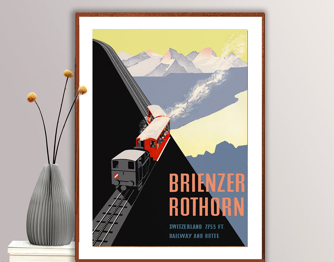 Brienzer Rothorn Switzerland Vintage Travel Poster - Image 2