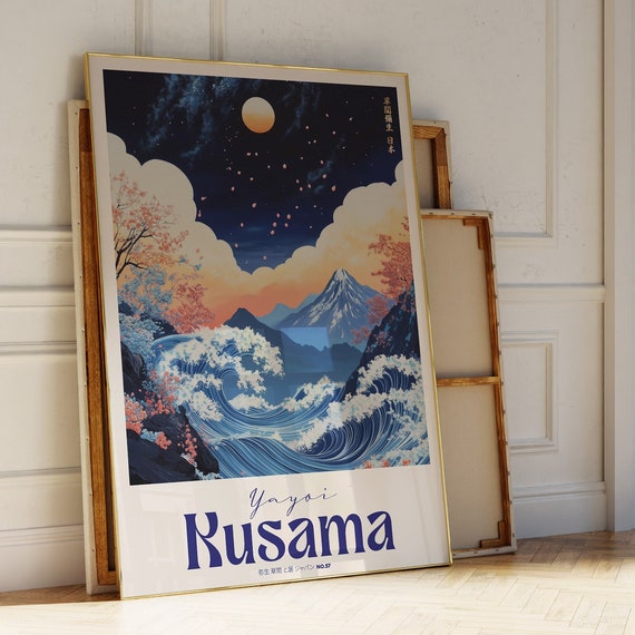 Yayoi Kusama Prints Yayoi Kusama Wall Art Yayoi Kusama Poster The Great Wave Japandi Wall Art Zen Wall Art Wabi Sabi Wall Art Prints