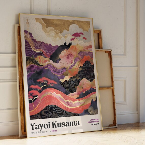 Yayoi Kusama Japanese Grasslands Abstract Mountains Tokyo 1998 Poster