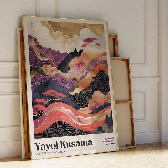 Zen Wall Art Wabi Sabi Wall Art Yayoi Kusama Prints Yayoi Kusama Wall Art Yayoi Kusama Poster Japanese Grasslands Art Luxury Wall Art