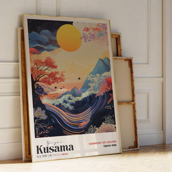 Yayoi Kusama Prints Yayoi Kusama Wall Art Yayoi Kusama Poster The Great Wave Japandi Wall Art Zen Wall Art Wabi Sabi Wall Art Prints