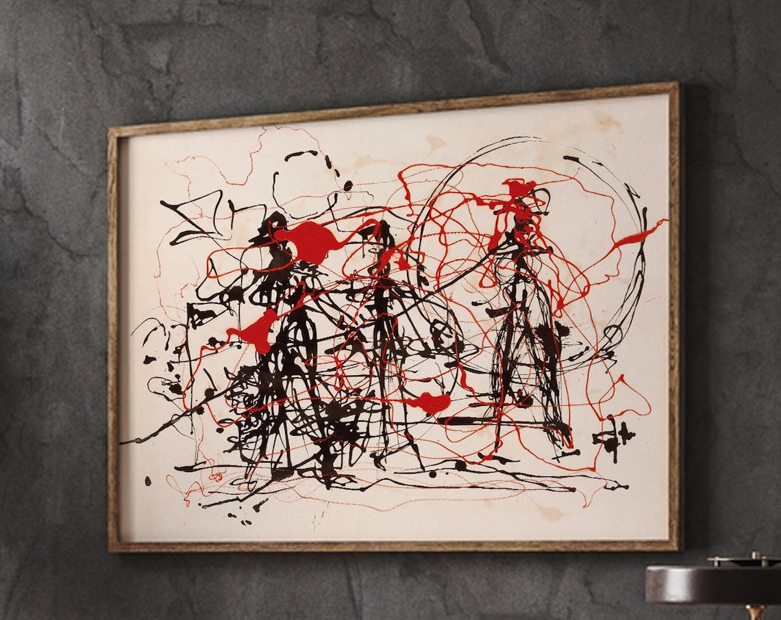 Jackson Pollock Brush Painting Abstract Art Print