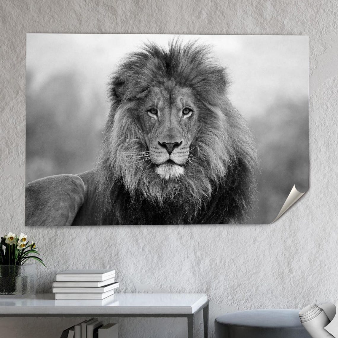 Lion Art Print, Modern Farmhouse Decor